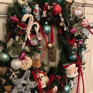 Christmas Wreath with Vintage Pieces